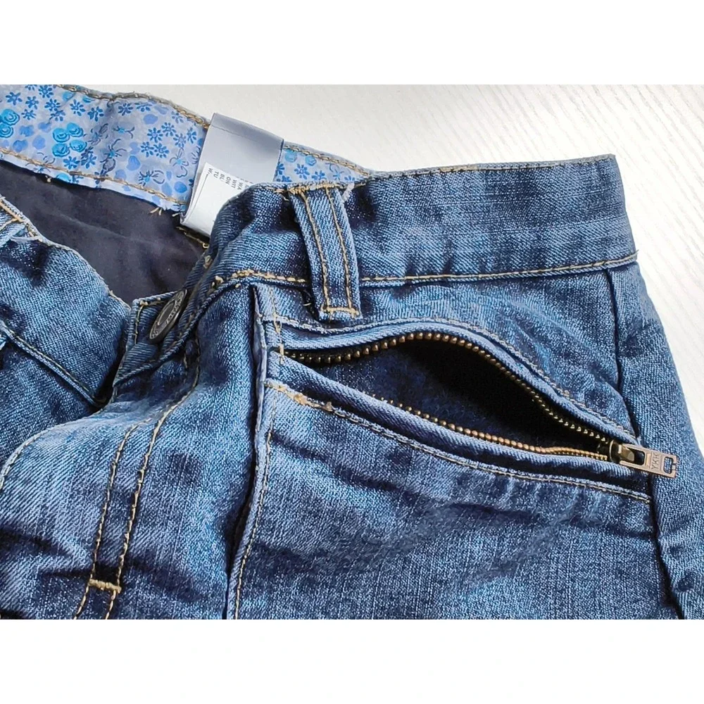 Y2K Gap Pleated Denim Skort Girls 10 Blue Adjustable Waist Built-in Shorts